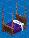 Кровать для замка с синим постельным бельем 
